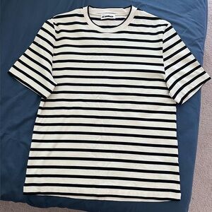 Jil Sander Black and White Striped Tee